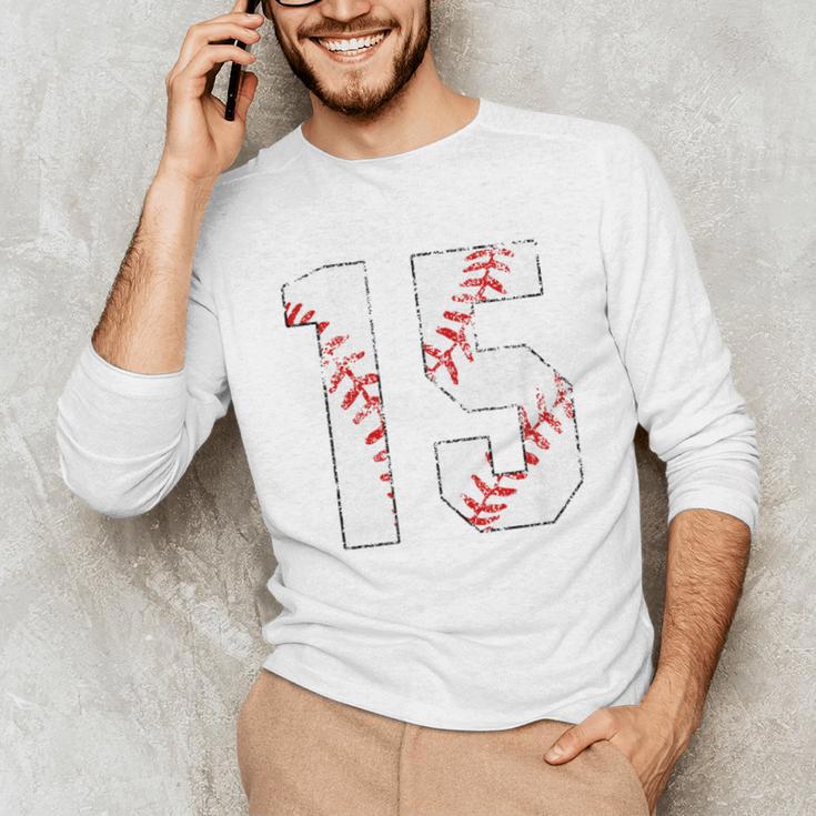 Vintage Distressed Baseball Number 15 Jersey Player Uniform Unisex Long Sleeve T-Shirt Vintage Distressed Baseball Number 15 Jersey Player Uniform Unisex Long Sleeve T-Shirt
