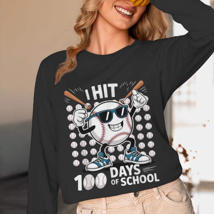 100 Days Of School Baseball Bat 100th Day Of School Unisex Long Sleeve T-Shirt