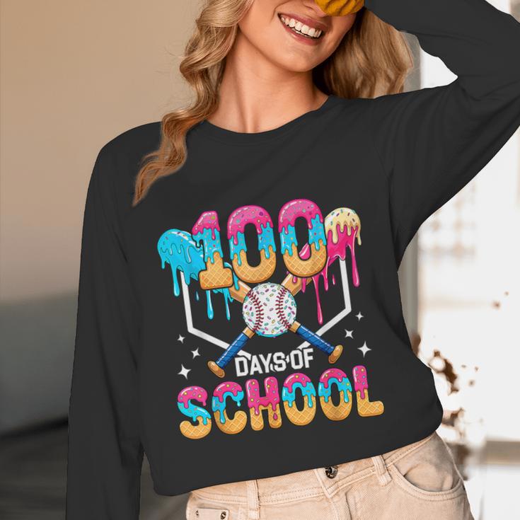 100 Days Of School Baseball Boys Kids 100th Day Of School Unisex Long Sleeve T-Shirt