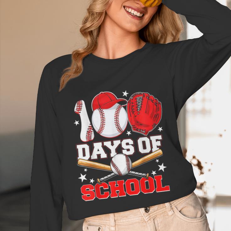100 Days Of School Baseball Boys Kids Students Unisex Long Sleeve T-Shirt