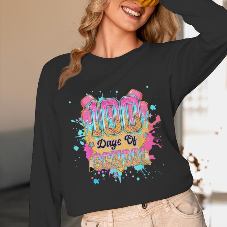 100 Days Of School Baseball Drip Boys Kids 100th Day Unisex Long Sleeve T-Shirt