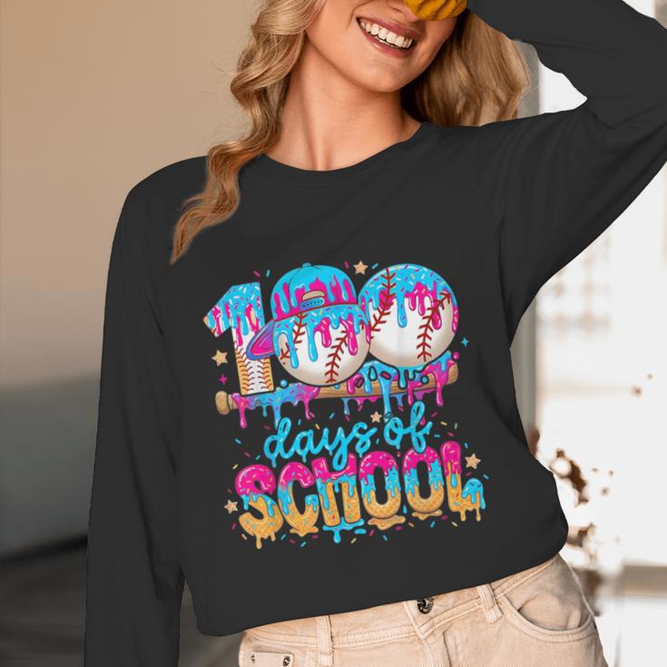 100 Days Of School Baseball Ice Cream For Boy Girl Kids Unisex Long Sleeve T-Shirt