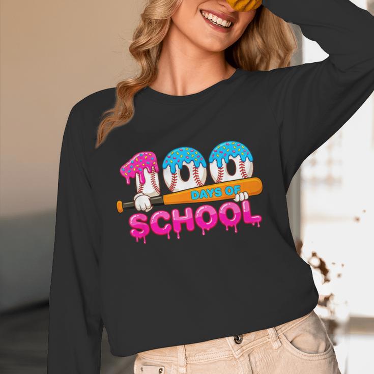 100 Days Of School Baseball Ice Cream Drip For Teacher Kid Unisex Long Sleeve T-Shirt 100 Days Of School Baseball Ice Cream Drip For Teacher Kid Unisex Long Sleeve T-Shirt