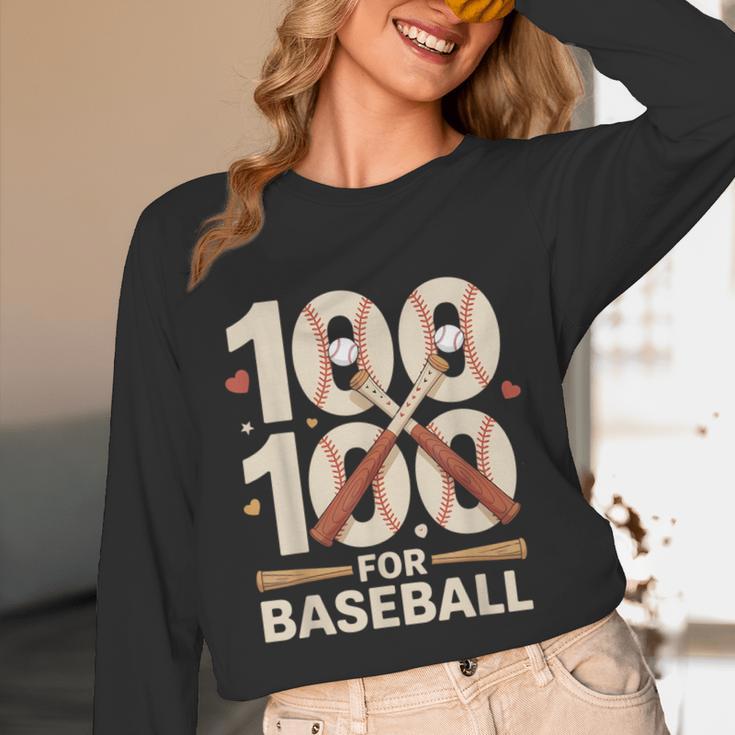 100 Days Of School Baseball Love Valentine’s Day Men Women Unisex Long Sleeve T-Shirt