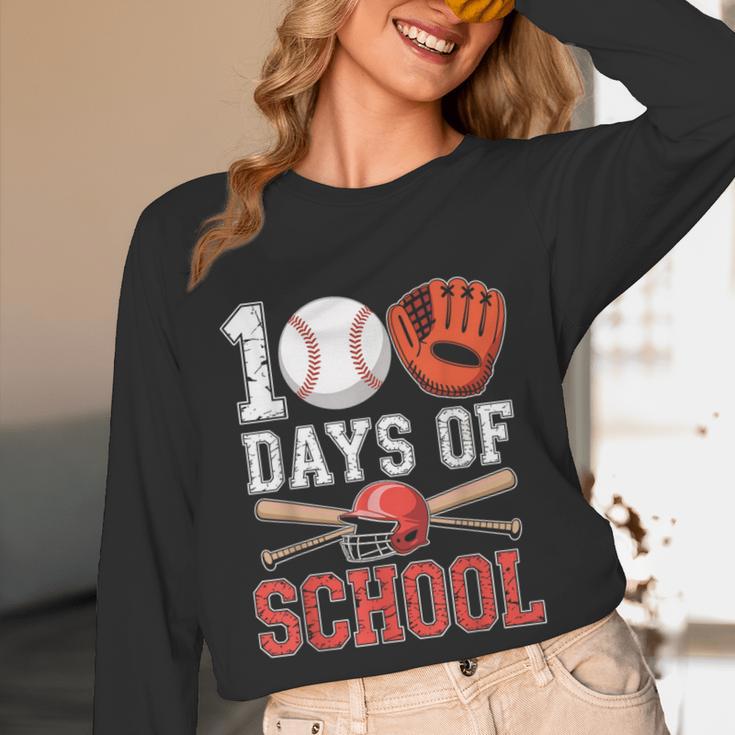 100 Days Of School Baseball Player Teacher Student Unisex Long Sleeve T-Shirt