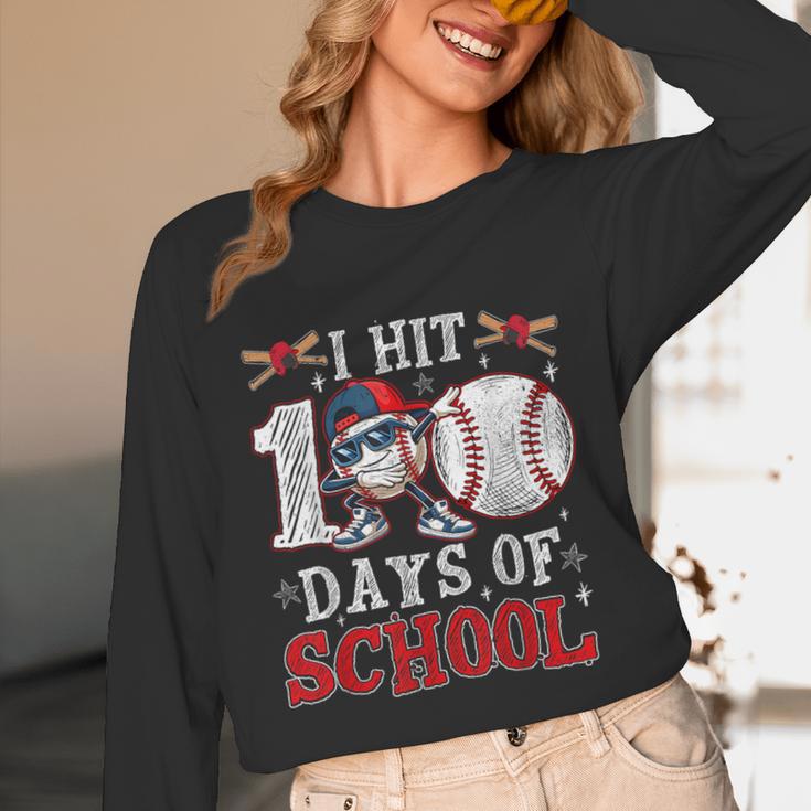 100 Days Of School Dabbing Baseball Hit Student Kids Boys Unisex Long Sleeve T-Shirt 100 Days Of School Dabbing Baseball Hit Student Kids Boys Unisex Long Sleeve T-Shirt