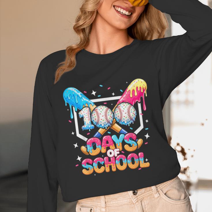 100 Days Of School Ice Cream Baseball Player For Kids Boys Unisex Long Sleeve T-Shirt 100 Days Of School Ice Cream Baseball Player For Kids Boys Unisex Long Sleeve T-Shirt