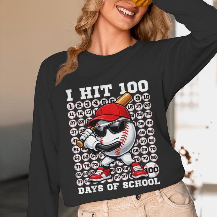 100 Days Of School Retro Baseball Sport For Boys Teachers Unisex Long Sleeve T-Shirt