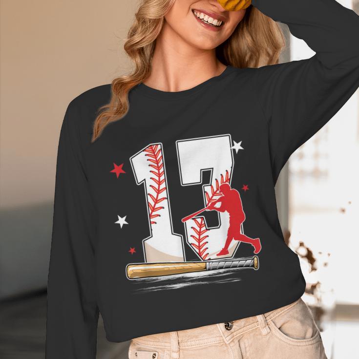 13 Years Old Baseball Birthday Boy 13th Bday Party Unisex Long Sleeve T-Shirt