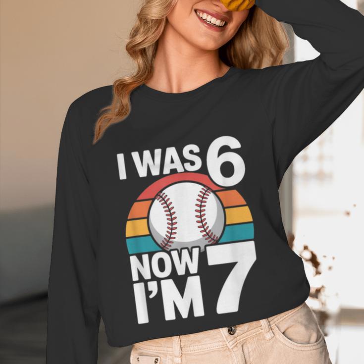 I Was 6 Now Im 7 Baseball Birthday Age 7 Unisex Long Sleeve T-Shirt I Was 6 Now Im 7 Baseball Birthday Age 7 Unisex Long Sleeve T-Shirt