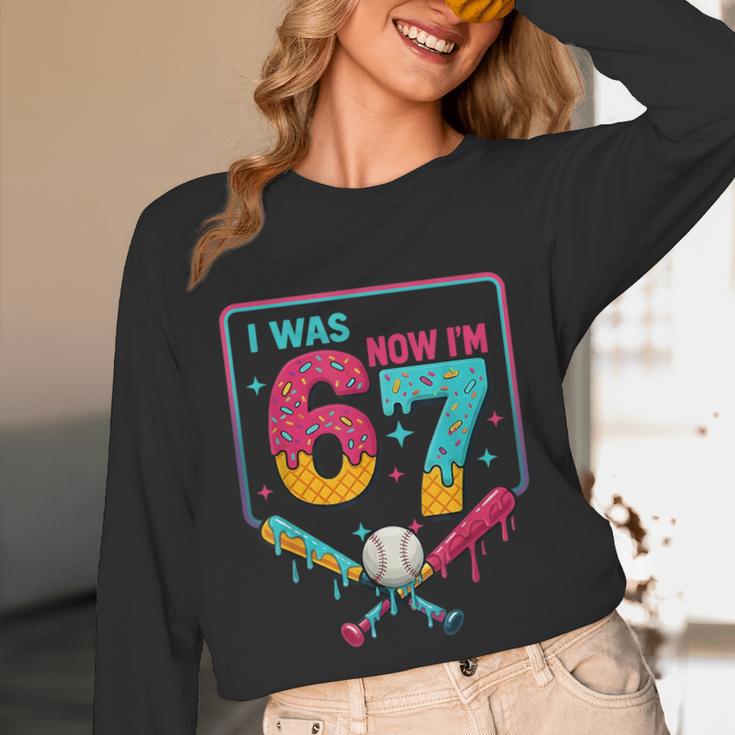 I Was 6 Now Im 7 Ice Cream Drip Baseball For Men Women Kids Unisex Long Sleeve T-Shirt I Was 6 Now Im 7 Ice Cream Drip Baseball For Men Women Kids Unisex Long Sleeve T-Shirt