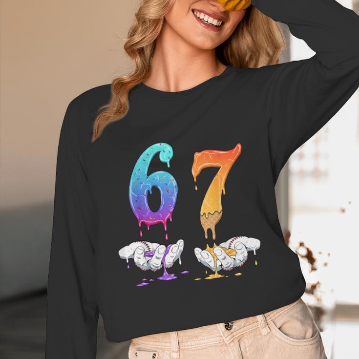 6 7 Six Seven Meme Hands Ice Cream Baseball Drip Boy Girl Unisex Long Sleeve T-Shirt 6 7 Six Seven Meme Hands Ice Cream Baseball Drip Boy Girl Unisex Long Sleeve T-Shirt