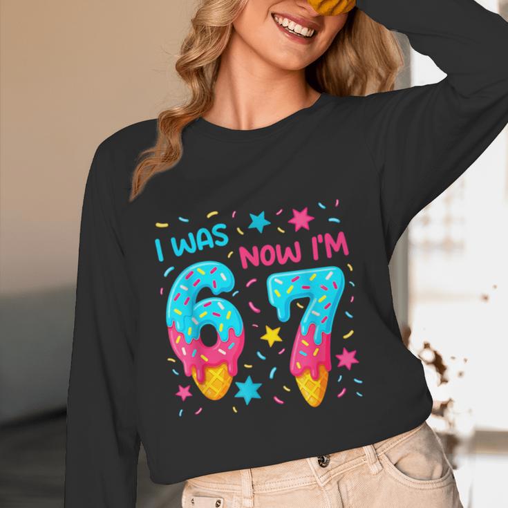 I Was 6 Now I'm 7 67 Birthday Baseball Drip 7 Year Old Unisex Long Sleeve T-Shirt I Was 6 Now I'm 7 67 Birthday Baseball Drip 7 Year Old Unisex Long Sleeve T-Shirt