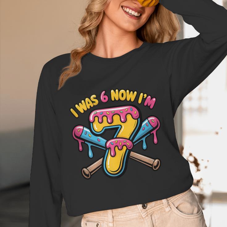 I Was 6 Now I'm 7 Dripping Ice Cream Baseball 67 Drip Unisex Long Sleeve T-Shirt I Was 6 Now I'm 7 Dripping Ice Cream Baseball 67 Drip Unisex Long Sleeve T-Shirt