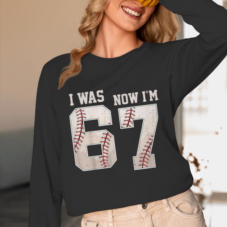I Was 6 Now I'm 7 Year Old Birthday 67 Meme Baseball Bday Unisex Long Sleeve T-Shirt I Was 6 Now I'm 7 Year Old Birthday 67 Meme Baseball Bday Unisex Long Sleeve T-Shirt