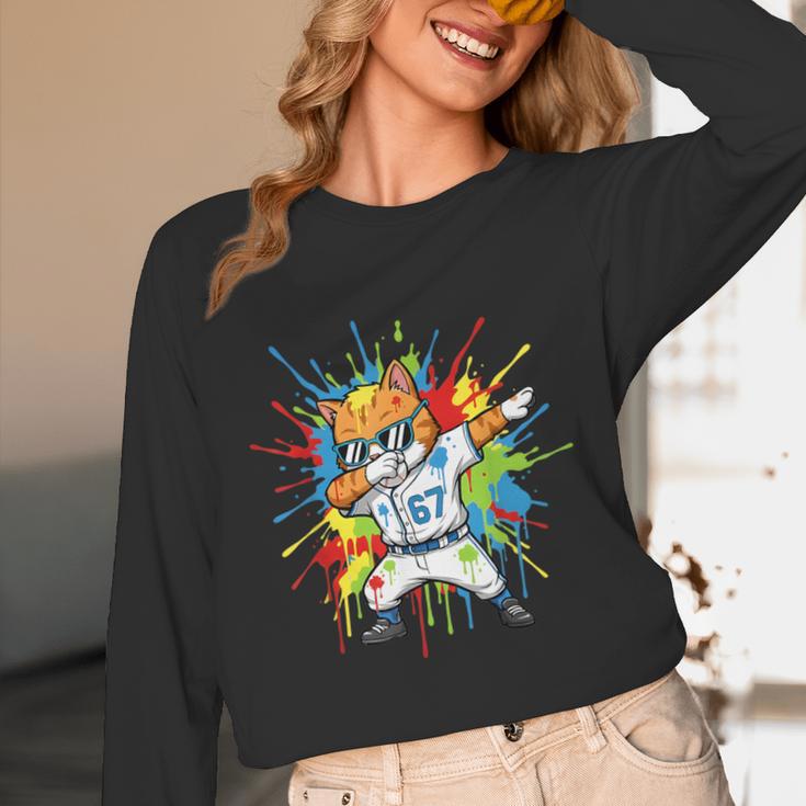 67 Baseball Dabbing Cat 6 7 Dripping Ice Cream Meme Unisex Long Sleeve T-Shirt 67 Baseball Dabbing Cat 6 7 Dripping Ice Cream Meme Unisex Long Sleeve T-Shirt
