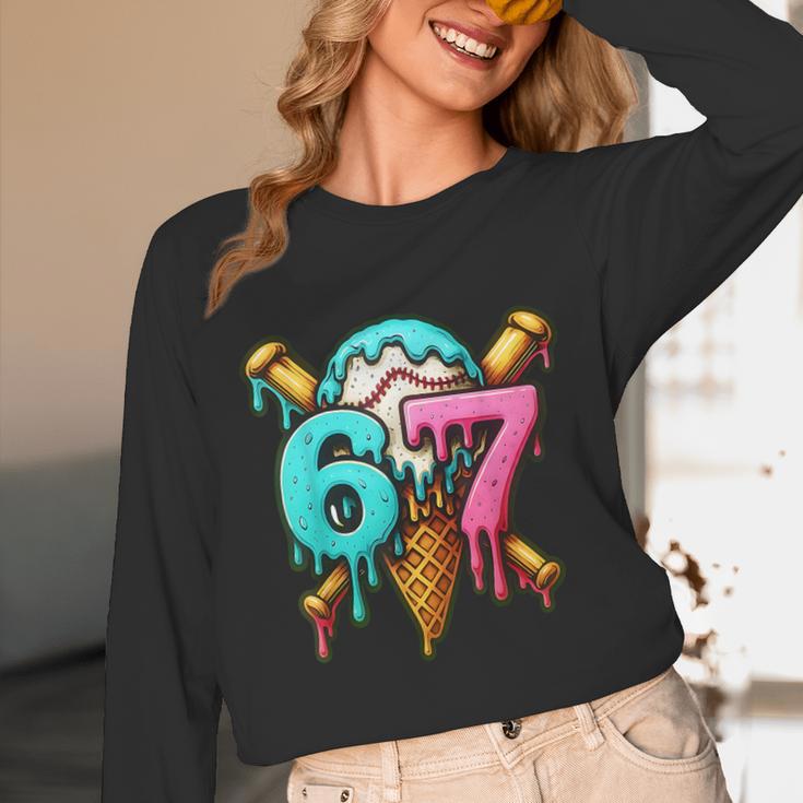 67 Baseball Ice Cream Drip Kids Unisex Long Sleeve T-Shirt 67 Baseball Ice Cream Drip Kids Unisex Long Sleeve T-Shirt