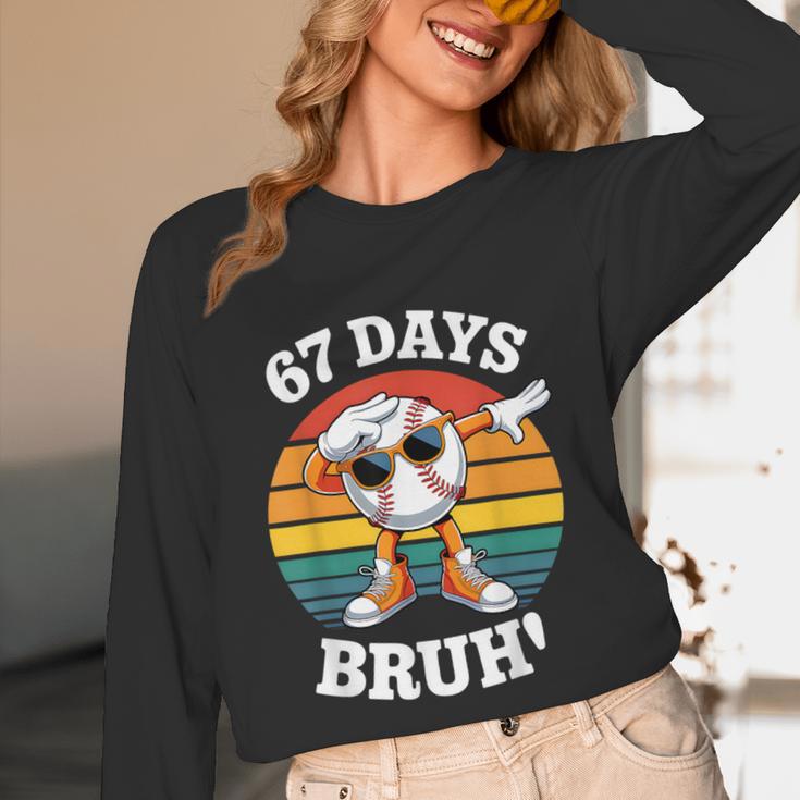 67 Days Of School Bruh Teacher Kids Dabbing Baseball Unisex Long Sleeve T-Shirt