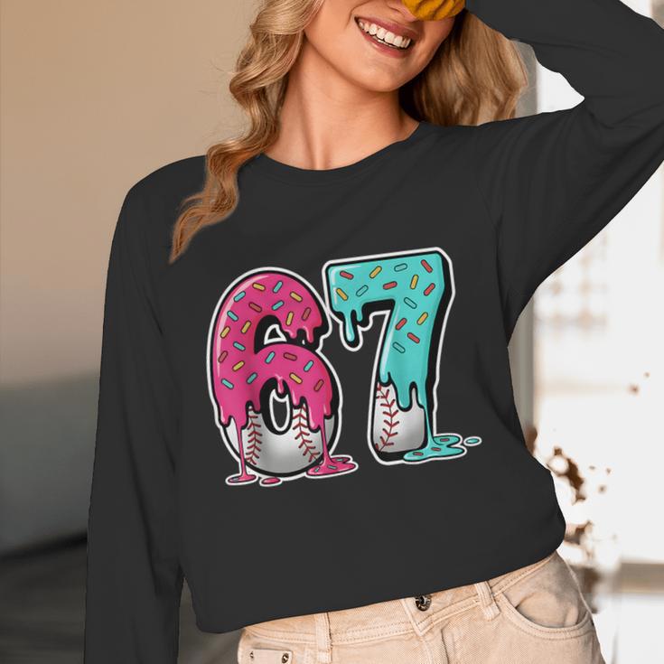 67 Ice Cream Drip Baseball Gen Alpha Slang Six Seven Meme Unisex Long Sleeve T-Shirt 67 Ice Cream Drip Baseball Gen Alpha Slang Six Seven Meme Unisex Long Sleeve T-Shirt