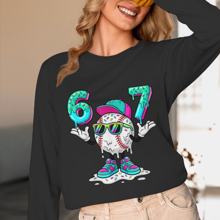 67 Meme Six Seven 6 7 Meme Baseball Drip Unisex Long Sleeve T-Shirt
