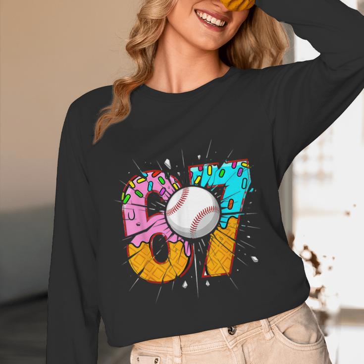 67 Six Seven 6 7 Boys 67 Baseball Ice Cream Drip 6 7 Unisex Long Sleeve T-Shirt