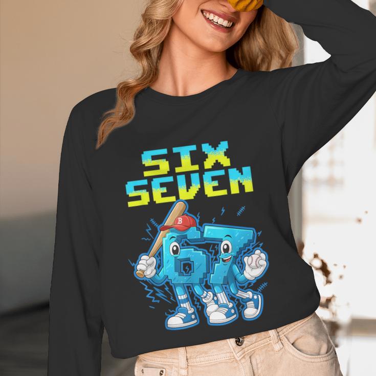 67 Six Seven 6-7 Italian Brainrot Kids Baseball Meme Unisex Long Sleeve T-Shirt 67 Six Seven 6-7 Italian Brainrot Kids Baseball Meme Unisex Long Sleeve T-Shirt