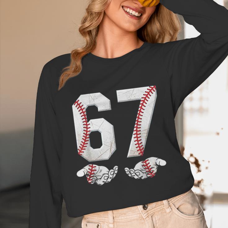 67 Six Seven Number 6 7 Meme Baseball Six Seven For Boys Men Unisex Long Sleeve T-Shirt 67 Six Seven Number 6 7 Meme Baseball Six Seven For Boys Men Unisex Long Sleeve T-Shirt