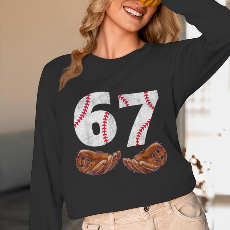67 Trend Baseball Glove Number Style Unisex Long Sleeve T-Shirt