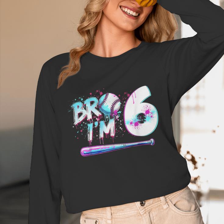 6th Birthday Boy Bro I'm 6 Year Old Baseball Ice Cream Drip Unisex Long Sleeve T-Shirt 6th Birthday Boy Bro I'm 6 Year Old Baseball Ice Cream Drip Unisex Long Sleeve T-Shirt