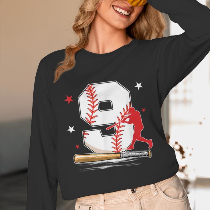 9 Years Old Baseball Birthday Boy 9th Bday Party Unisex Long Sleeve T-Shirt