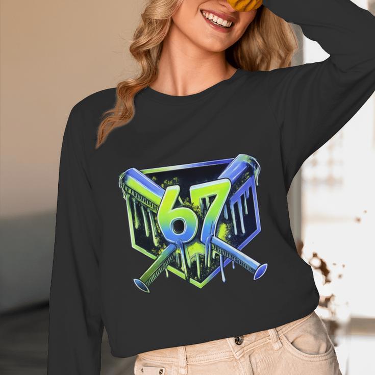 Awesome 67 Baseball Drip Effect Baseball 6-7 Meme Graphic Unisex Long Sleeve T-Shirt Awesome 67 Baseball Drip Effect Baseball 6-7 Meme Graphic Unisex Long Sleeve T-Shirt