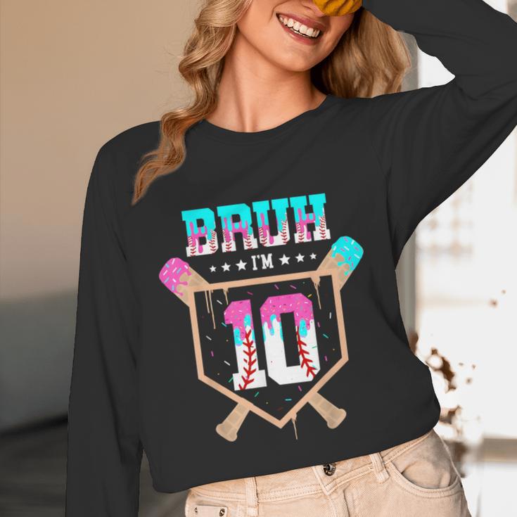 Baseball 10 Year Old Ice Cream Drip 10th Birthday Boy Player Unisex Long Sleeve T-Shirt Baseball 10 Year Old Ice Cream Drip 10th Birthday Boy Player Unisex Long Sleeve T-Shirt