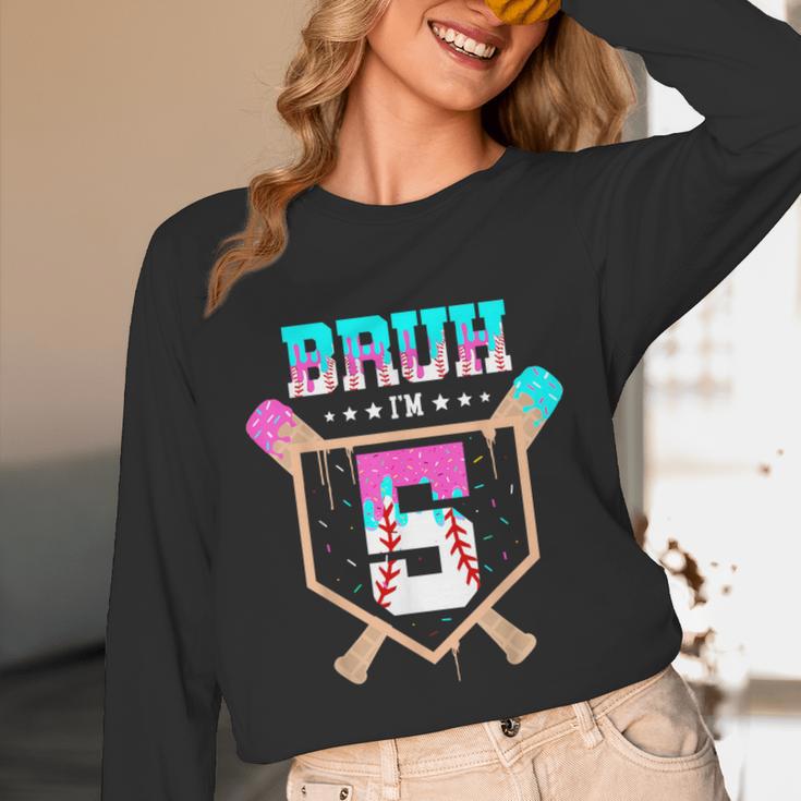 Baseball 5 Year Old Ice Cream Drip 5th Birthday Boys Player Unisex Long Sleeve T-Shirt