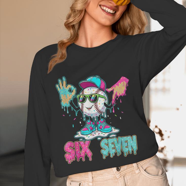 Baseball 67 Drip Six Seven Hand Signs Ice Cream Meme Unisex Long Sleeve T-Shirt Baseball 67 Drip Six Seven Hand Signs Ice Cream Meme Unisex Long Sleeve T-Shirt
