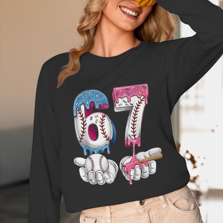 Baseball 67 Ice Cream Drip Six Seven Boys Girls Meme Unisex Long Sleeve T-Shirt Baseball 67 Ice Cream Drip Six Seven Boys Girls Meme Unisex Long Sleeve T-Shirt
