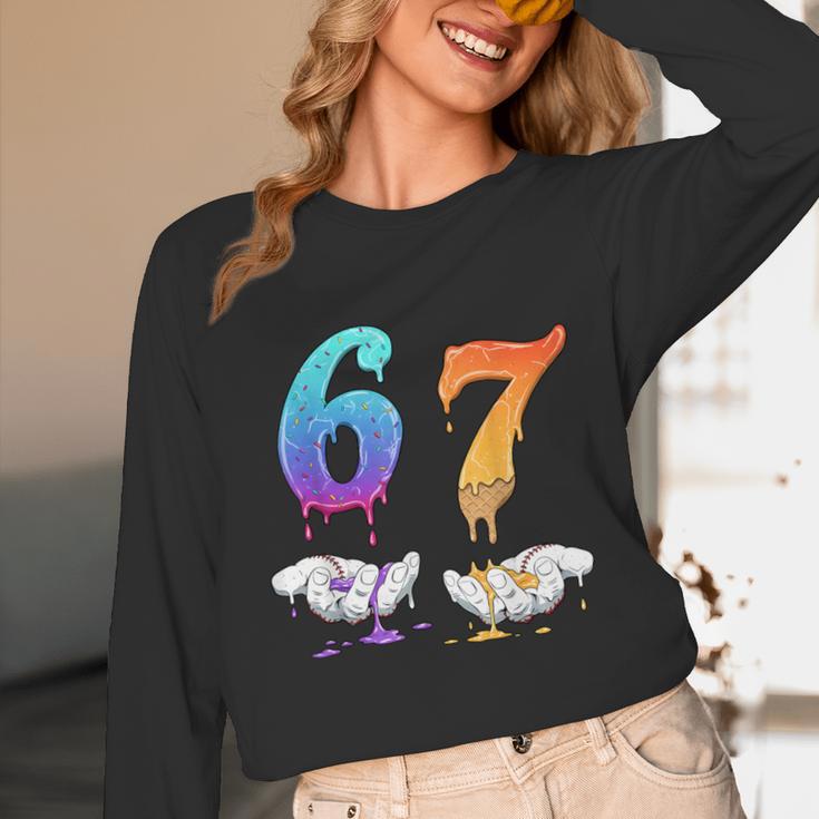 Baseball 67 Ice Cream Drip Six Seven Boys Meme Unisex Long Sleeve T-Shirt