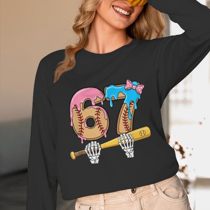 Baseball 67 Ice Cream Drip Skeleton Six Seven Boys Meme Unisex Long Sleeve T-Shirt