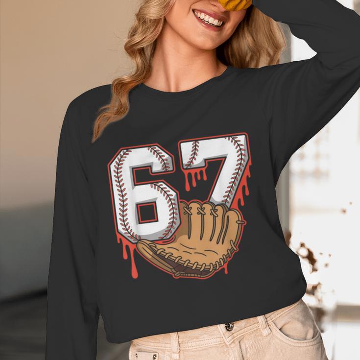 Baseball 67 Six Seven Alpha Slang 6 7 Meme Kids Teachers Boy Unisex Long Sleeve T-Shirt