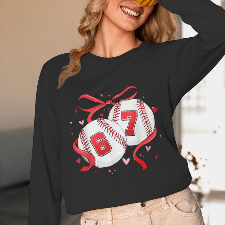 Baseball 67 Six Seven Gen Alpha Meme Valentine's Day Unisex Long Sleeve T-Shirt Baseball 67 Six Seven Gen Alpha Meme Valentine's Day Unisex Long Sleeve T-Shirt
