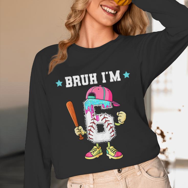 Baseball 6th Birthday Boy Ice Cream Drip Bruh I'm 6 Year Old Unisex Long Sleeve T-Shirt Baseball 6th Birthday Boy Ice Cream Drip Bruh I'm 6 Year Old Unisex Long Sleeve T-Shirt