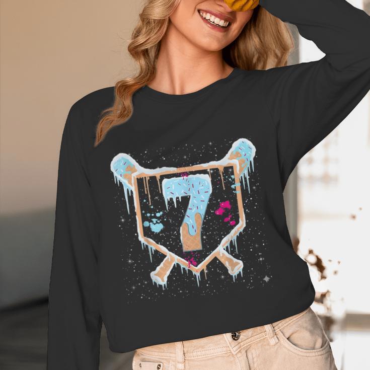 Baseball 7 Year Old Ice Cream Drip 7th Birthday Boy Number 7 Unisex Long Sleeve T-Shirt Baseball 7 Year Old Ice Cream Drip 7th Birthday Boy Number 7 Unisex Long Sleeve T-Shirt