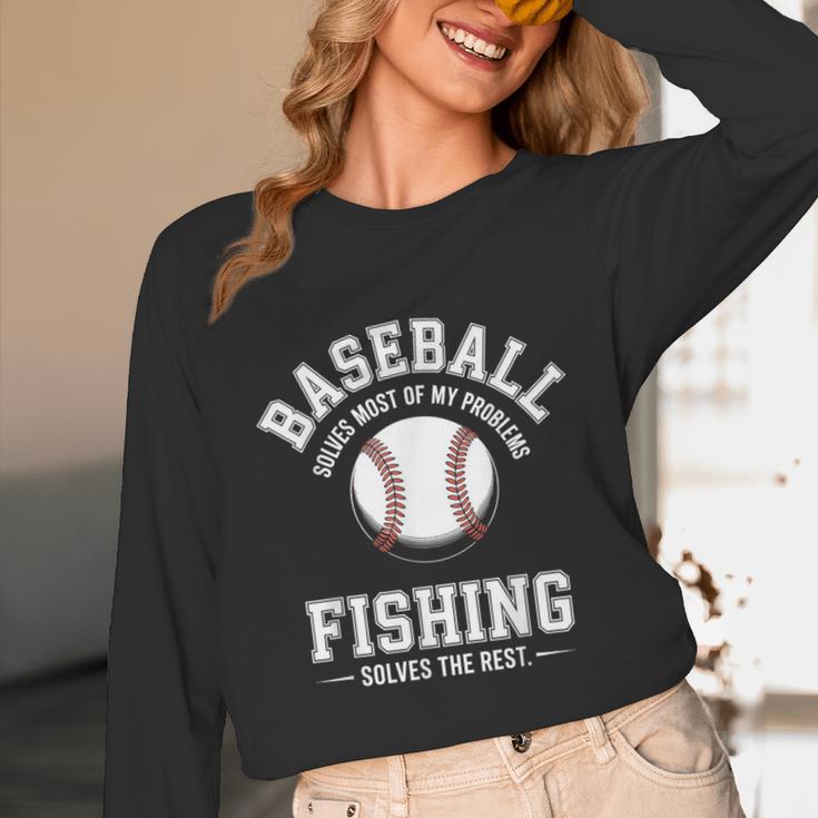 Baseball & Fishing Unisex Long Sleeve T-Shirt
