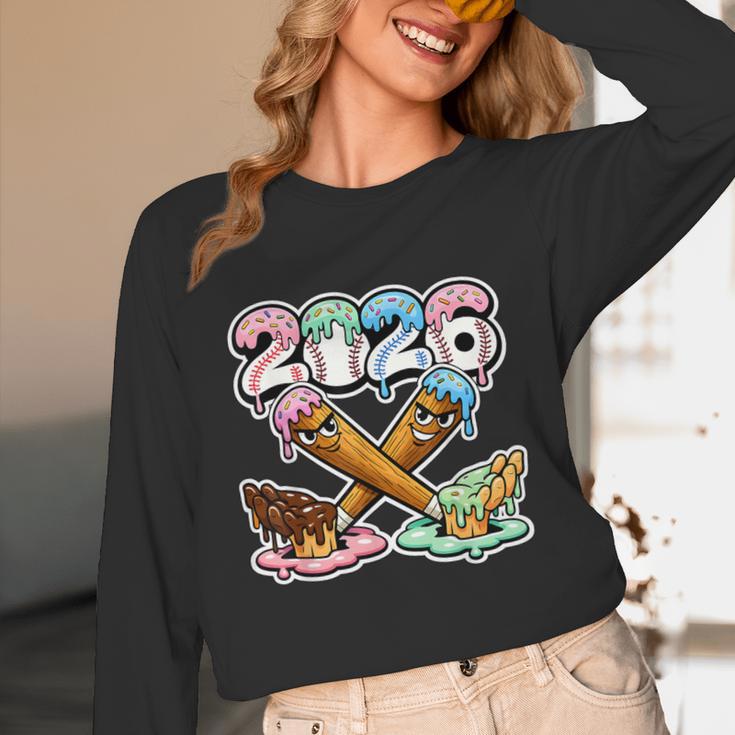Baseball Bat 2026 Hands Drip Boys Ice Cream Dripping Youth Unisex Long Sleeve T-Shirt