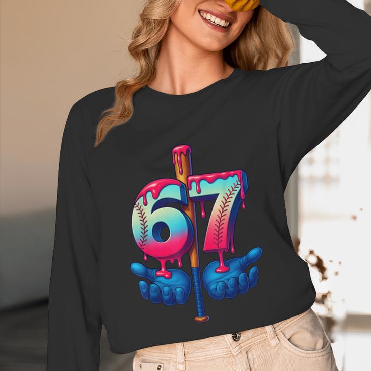 Baseball Bat Hands Drip 67 Six Seven Gen Alpha Slang Meme Unisex Long Sleeve T-Shirt Baseball Bat Hands Drip 67 Six Seven Gen Alpha Slang Meme Unisex Long Sleeve T-Shirt