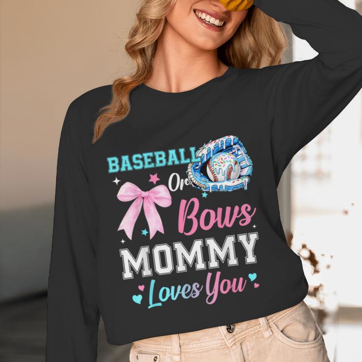 Baseball Or Bows Your Mommy Loves You Gender Reveal Matching Unisex Long Sleeve T-Shirt Baseball Or Bows Your Mommy Loves You Gender Reveal Matching Unisex Long Sleeve T-Shirt
