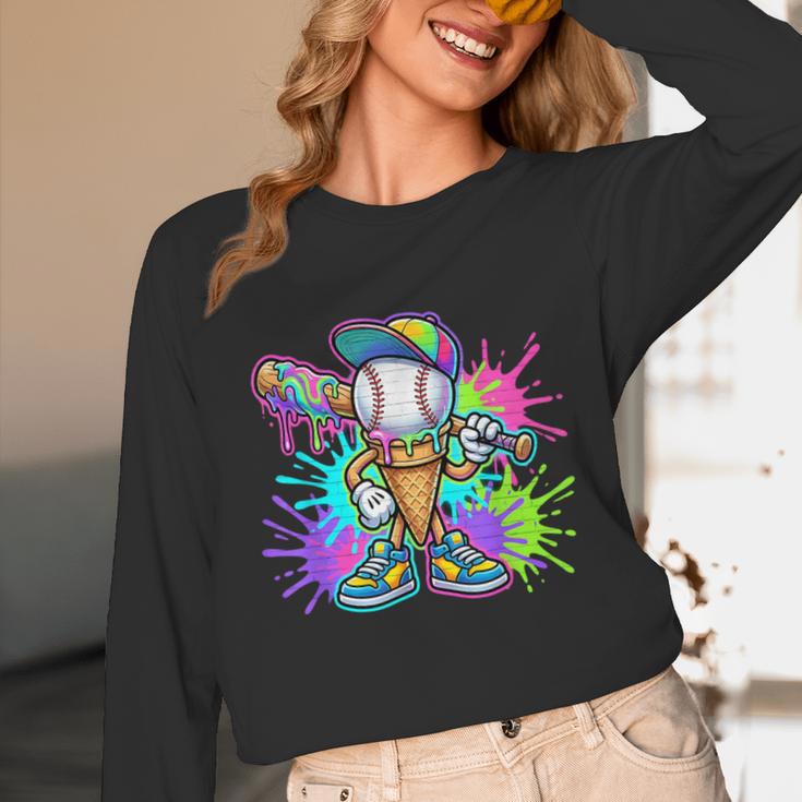 Baseball Boys Clothes For Boys Ice Cream Drip Baseball Stuff Unisex Long Sleeve T-Shirt Baseball Boys Clothes For Boys Ice Cream Drip Baseball Stuff Unisex Long Sleeve T-Shirt