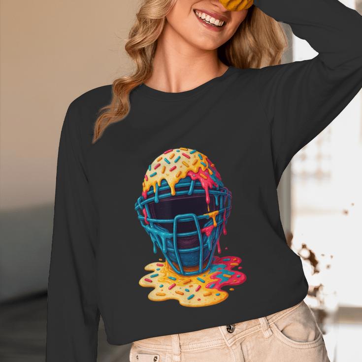 Baseball Catcher Mask Ice Cream Dripping Baseball Fan Boys Unisex Long Sleeve T-Shirt Baseball Catcher Mask Ice Cream Dripping Baseball Fan Boys Unisex Long Sleeve T-Shirt