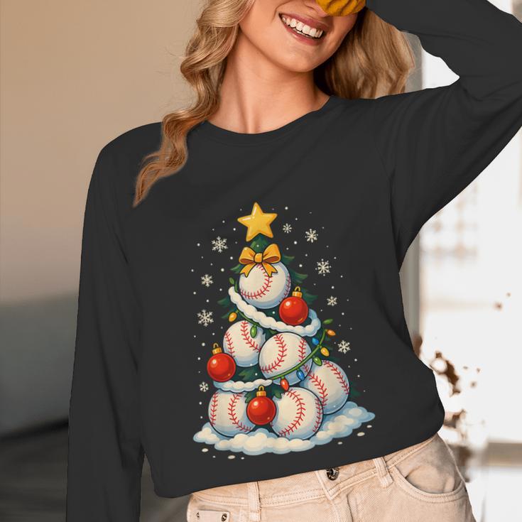 Baseball Christmas Tree Lights Santa Sport Player Lover Xmas Unisex Long Sleeve T-Shirt Baseball Christmas Tree Lights Santa Sport Player Lover Xmas Unisex Long Sleeve T-Shirt