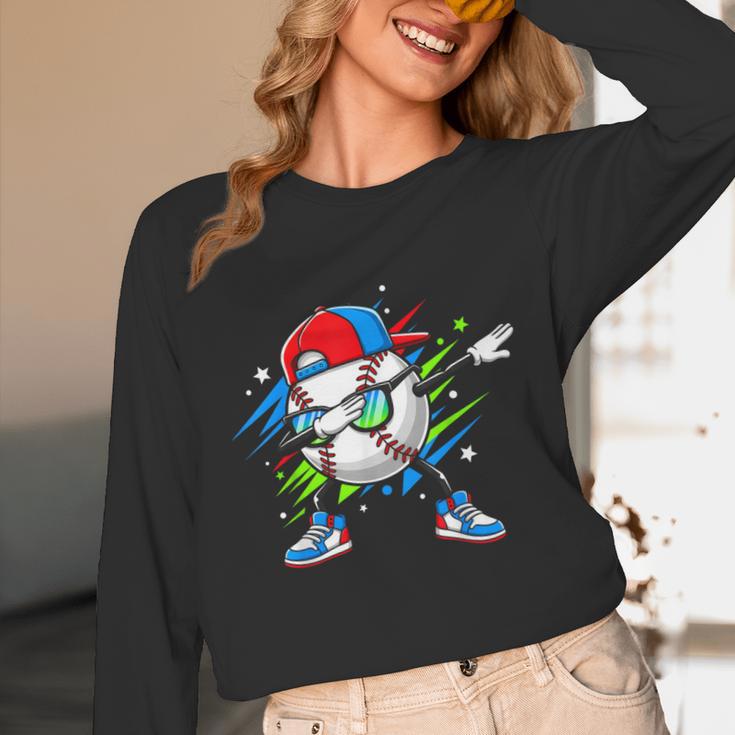 Baseball Dabbing Sports For Boys And Girls Game Day Unisex Long Sleeve T-Shirt Baseball Dabbing Sports For Boys And Girls Game Day Unisex Long Sleeve T-Shirt