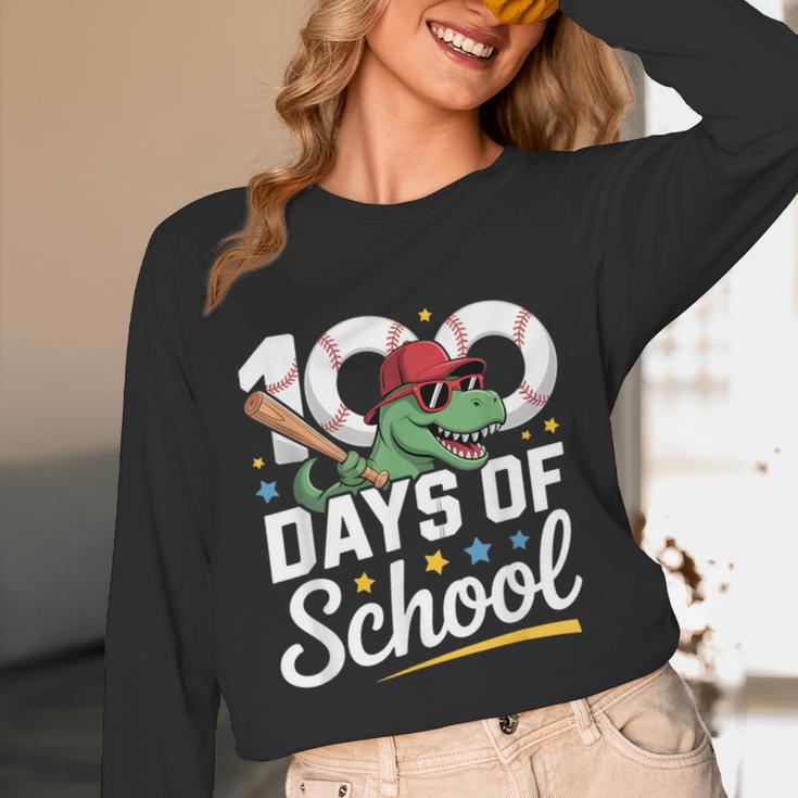 Baseball Dinosaur 100 Days Of School Kids Theme Unisex Long Sleeve T-Shirt Baseball Dinosaur 100 Days Of School Kids Theme Unisex Long Sleeve T-Shirt